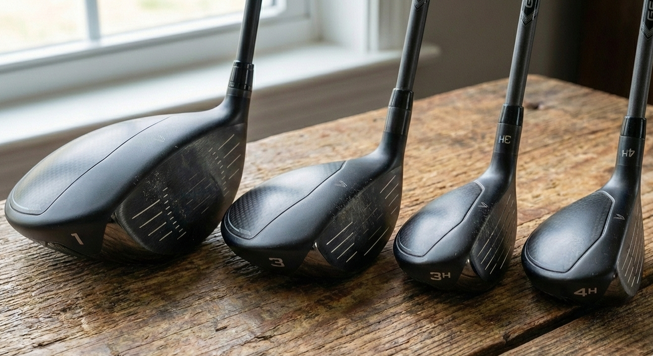 Driver, Holz 3, Hybrid 3 und Hybrid 4 (v.l.n.r.) (Bild: VcG und KI-Gemini)